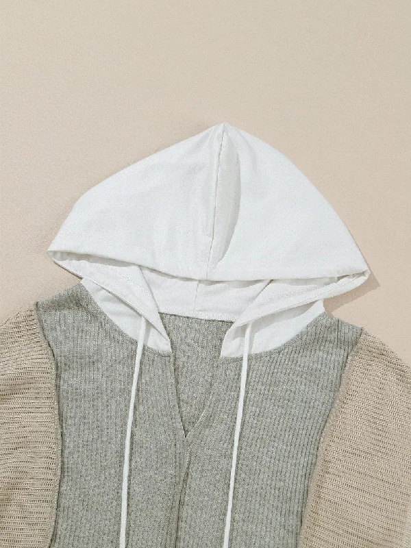 Street Comfort Clothing Warm Style Zip-Up Hooded Jacket with Color Blocking