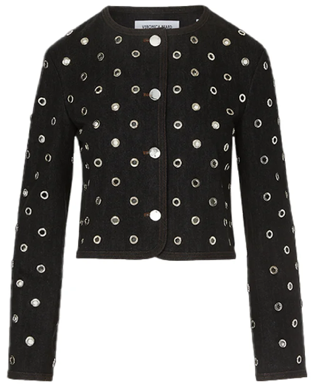 Modern Daywear Stylish Outfits Black Beale Grommet Jacket