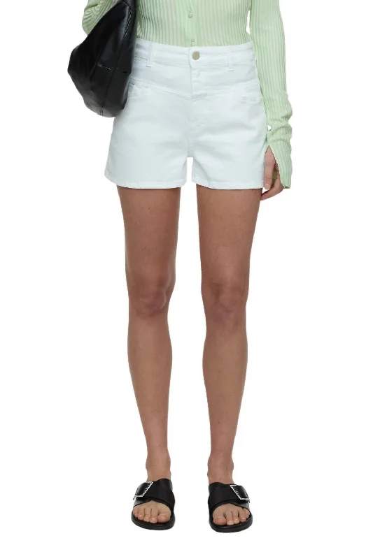 Soft-Fit Wear Affordable Outfits Jocy Denim Shorts In White