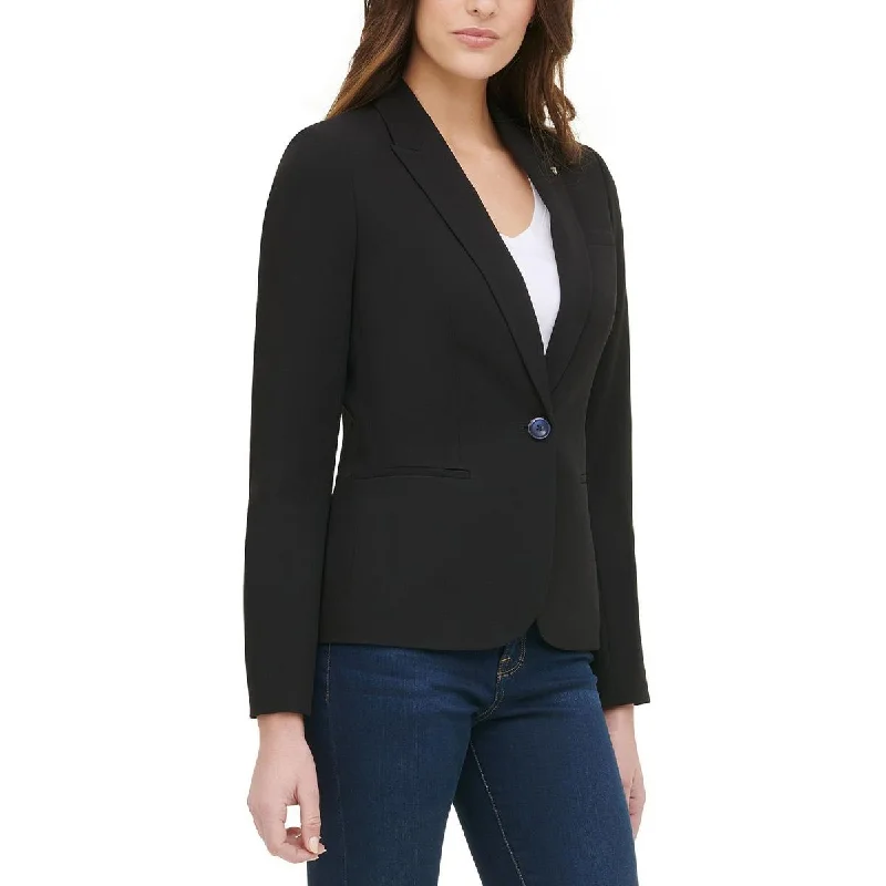Cozy Comfort Options Relaxed Pieces Tommy Hilfiger Womens Solid  One-Button Blazer