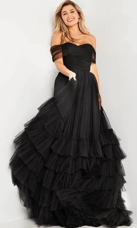 Practical Chic Wear Simple Comfort Look Jovani 37608 - Off Shoulder Tulle Ballgown