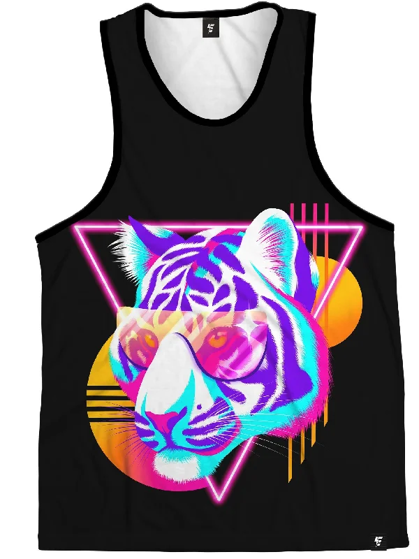 Effortless Chic Looks Comfy Textiles Synthwave Tiger Stripes (Mash Up) Tank Top