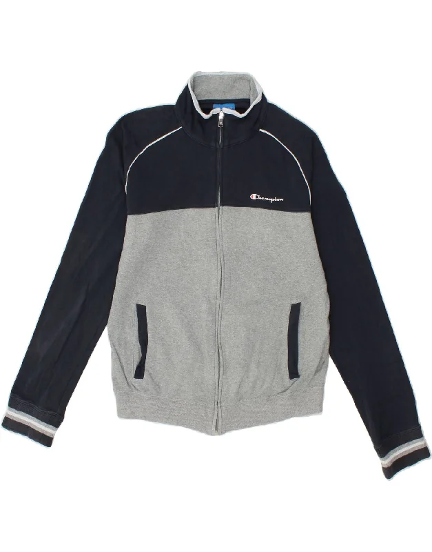 Cozy Fabric Fits Comfy Wear CHAMPION Womens Tracksuit Top Jacket UK 10 Small Grey Colourblock Cotton Cozy Fabric Fits Comfy Wear CHAMPION Womens Tracksuit Top Jacket UK 10 Small Grey Colourblock Cotton