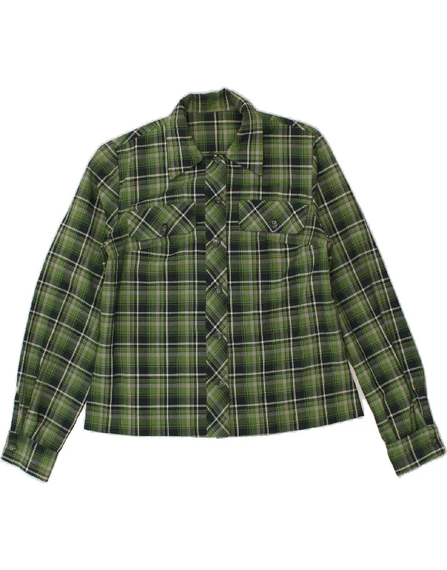 VINTAGE Womens Shirt UK 16 Large Green Check