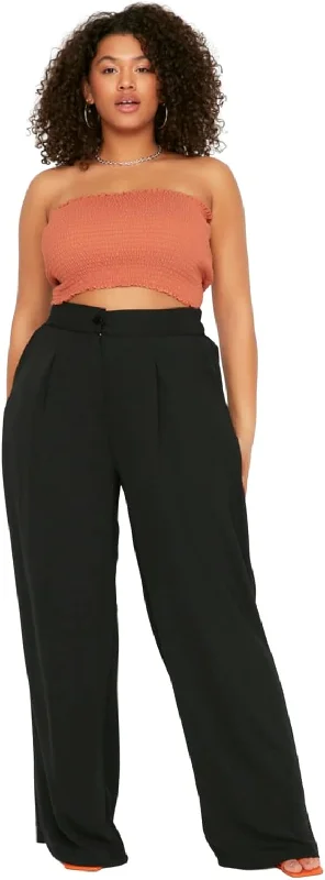 Practical Streetwear Warm Style Plus Size Wide Leg Trousers