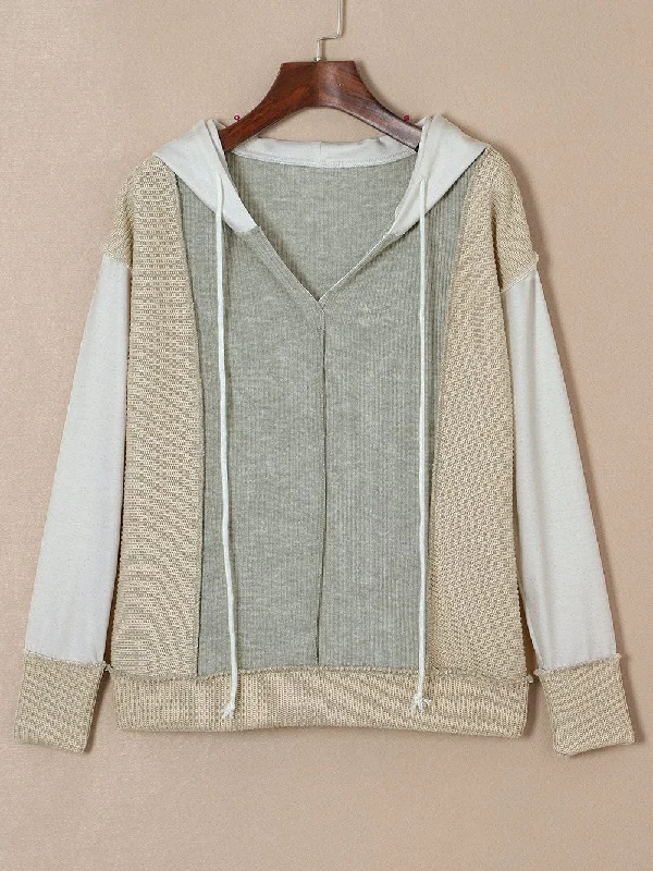 Soft and Cozy Apparel Comfortable Daywear Relaxed Fit Color Block Hoodie