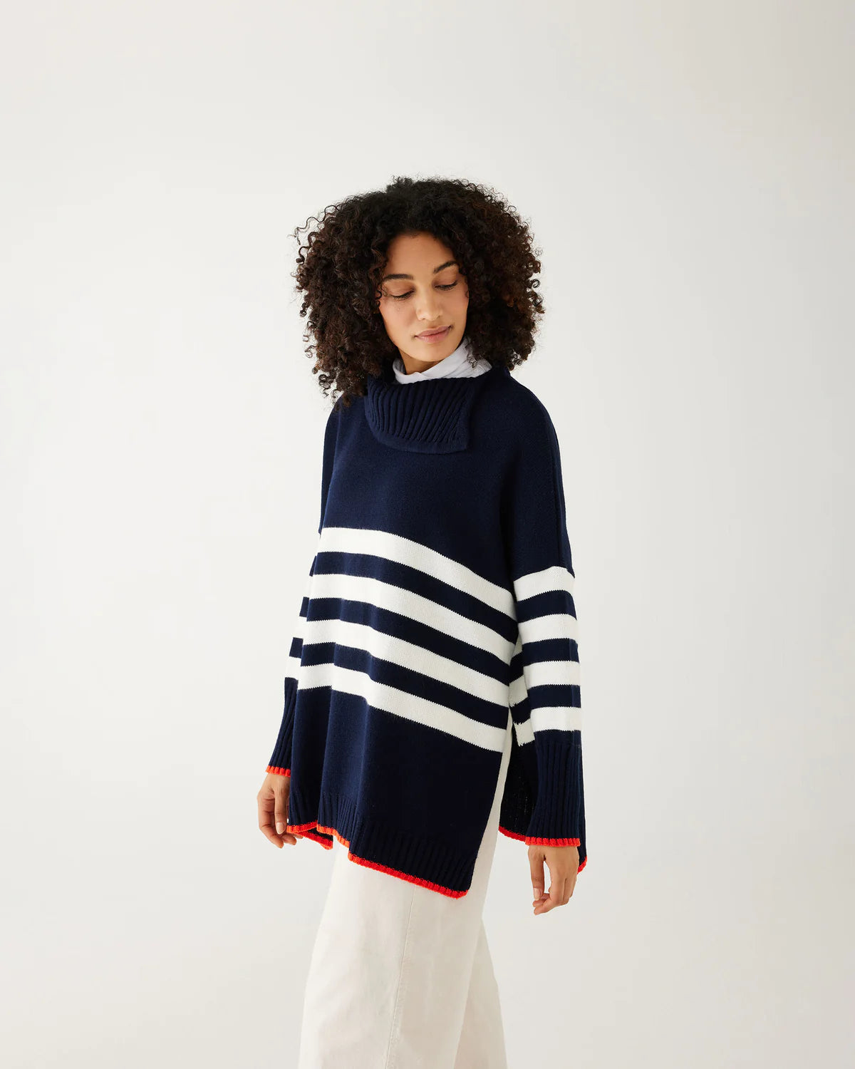Soft and Cozy Apparel Smart Comfort Mersea Marina Sweater Navy/White/Scarlet