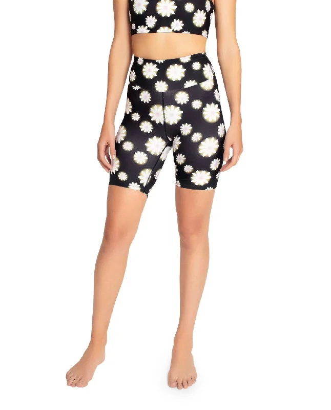 Affordable Comfort Wear Casual Wardrobe High Rise Biker Short In Hazy Daisy