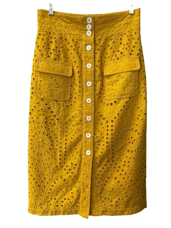 Street Chic Clothing Chic Textures Skirt Midi By Tracy Reese In Yellow, Size: 8