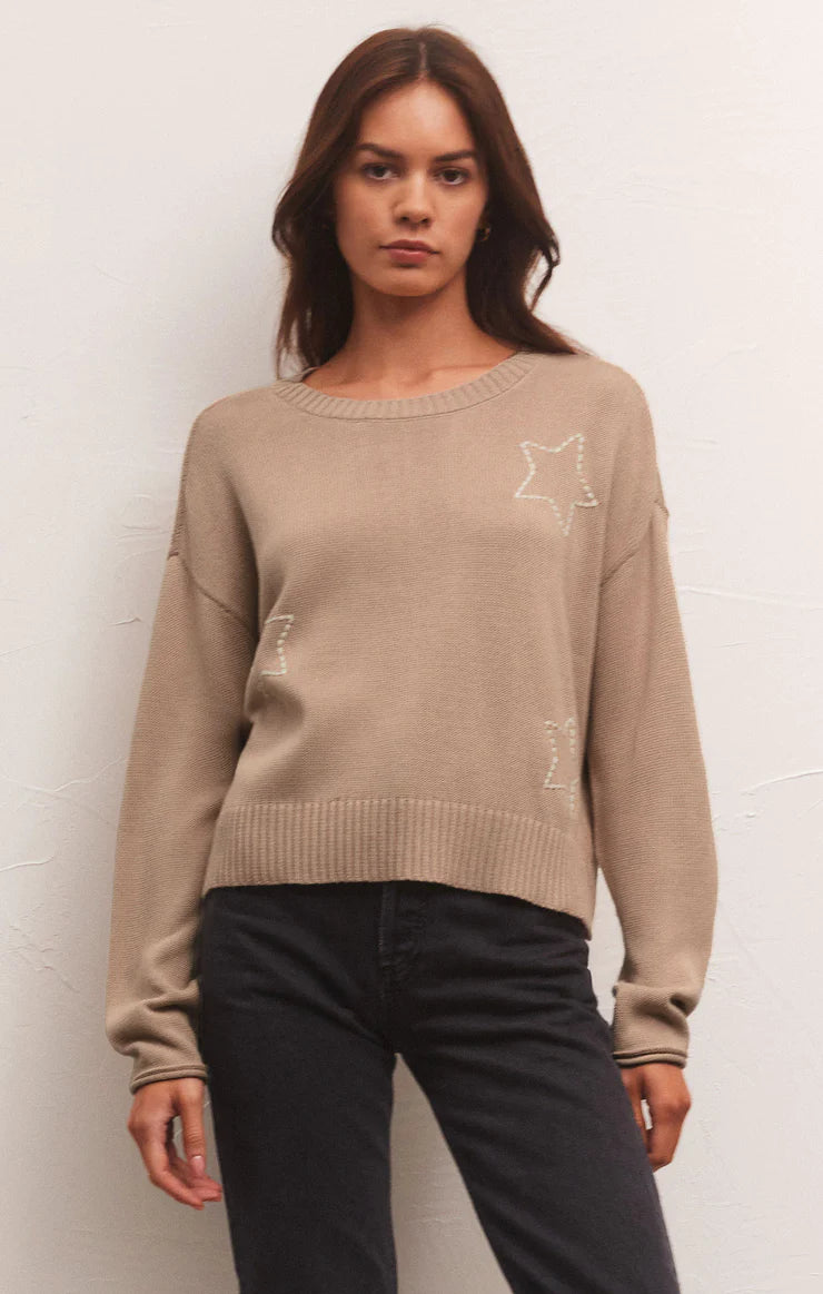 Soft Comfortwear Versatile Clothing Z Supply Sienna Open Star Sweater Birch