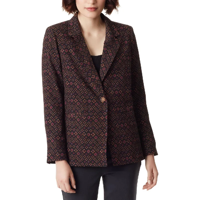 Chic Comfort Pieces Soft Fashion Sam Edelman Womens Printed Office One-Button Blazer Chic Comfort Pieces Soft Fashion Sam Edelman Womens Printed Office One-Button Blazer