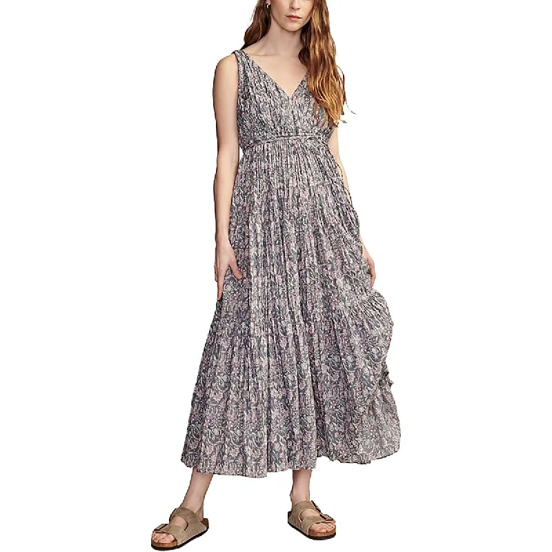 Soft-Fit Clothes Stylish Essentials Lucky Brand Womens Cotton Surplice Maxi Dress