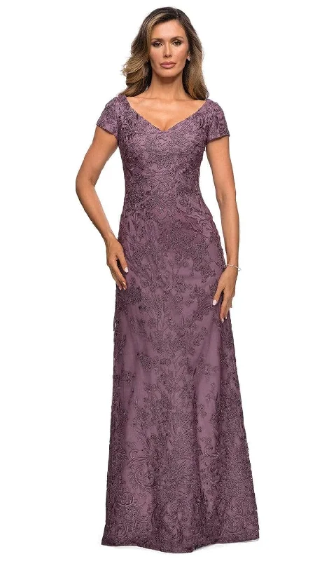 Chic Comfort Pieces Cool Layers La Femme 27915SC - Lace Applique Evening Dress