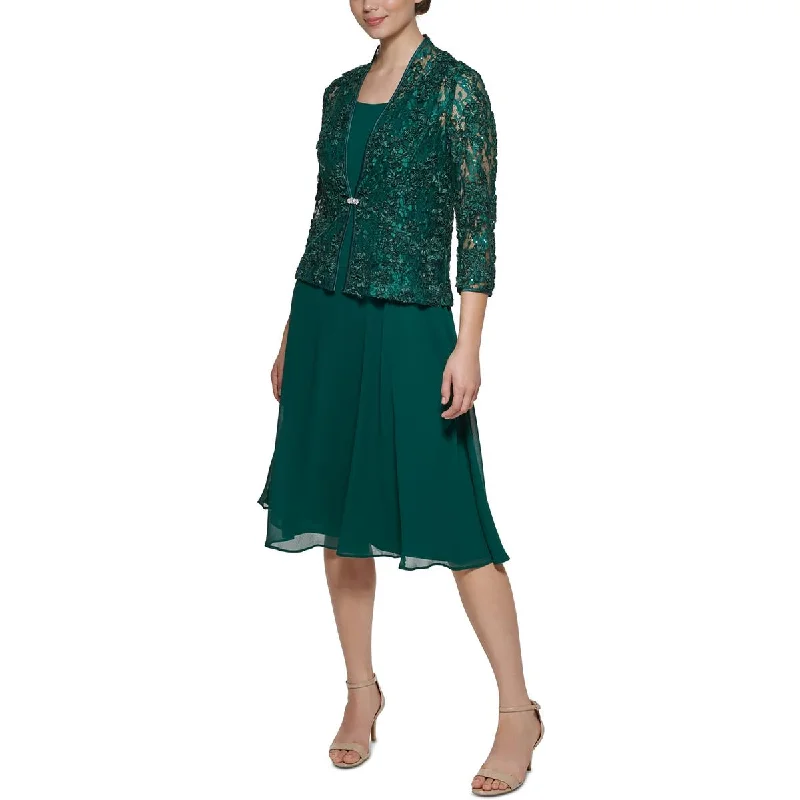 Comfortable Vibes Soft Look Jessica Howard Womens Petites Lace Soutache Bolero