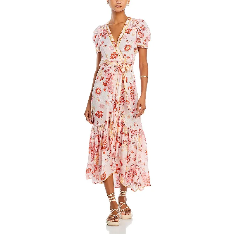 Casual Comfort Clothing Soft Comfortwear Poupette St Barth Womens Faux Wrap Long Maxi Dress