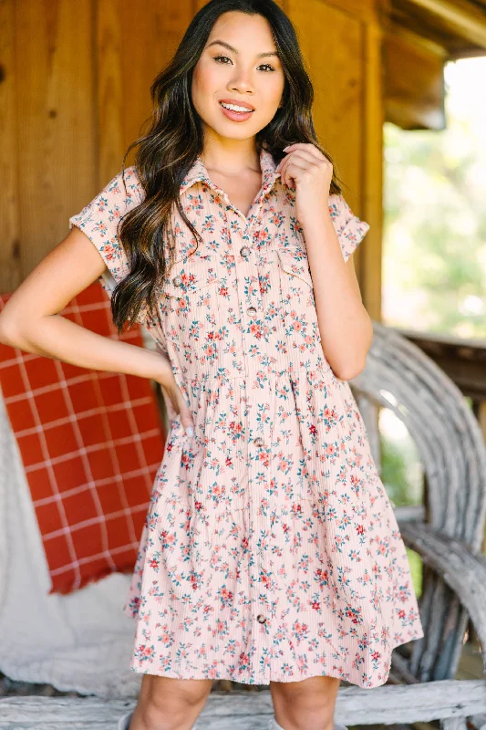 Top Of Your Class Taupe Brown Floral Dress