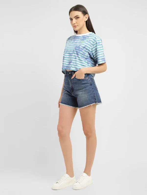 Street Style Comfort Relaxed Dressing Women's High Rise Regular Fit Shorts
