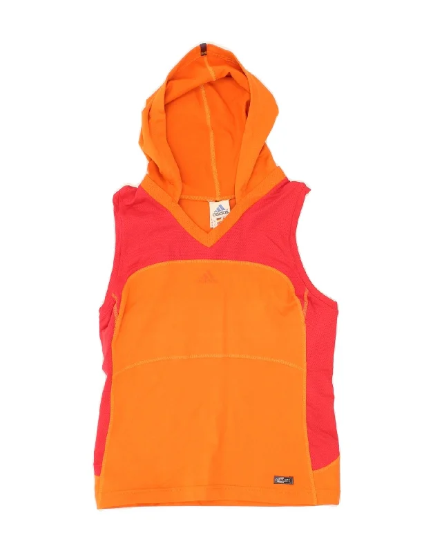 Soft and Casual Looks Simple Comfort Look ADIDAS Womens Climalite Crop Hooded Vest Top UK 14 Medium Orange Soft and Casual Looks Simple Comfort Look ADIDAS Womens Climalite Crop Hooded Vest Top UK 14 Medium Orange