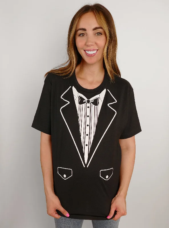 Casual Trend Pieces Soft Apparel Tuxedo Tee