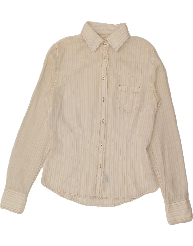 MURPHY & NYE Womens Shirt UK 12 Medium Off White Striped Cotton