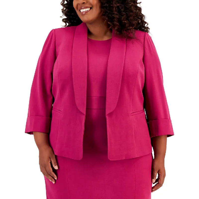 Soft Layers Clothing Minimal Layers Kasper Womens Plus Suit Separate Business Open-Front Blazer Soft Layers Clothing Minimal Layers Kasper Womens Plus Suit Separate Business Open-Front Blazer