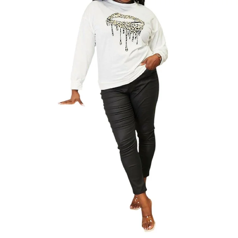 Effortless Fashionwear Easy Chic Double Take - Love Graphic Dropped Shoulder Sweatshirt