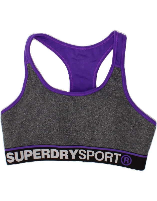 Casual Layers Chic and Cozy SUPERDRY Womens Sport Bra Top UK 12 Medium Grey Polyester Casual Layers Chic and Cozy SUPERDRY Womens Sport Bra Top UK 12 Medium Grey Polyester