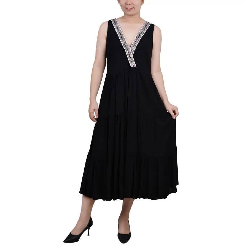 Trendy Cozy Apparel Classy Outfits NY Collection Womens Petites Tiered Long Maxi Dress