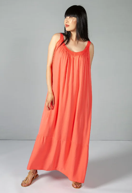 Chic Layering Chic Textures Coral Relaxed Fit Summer Dress