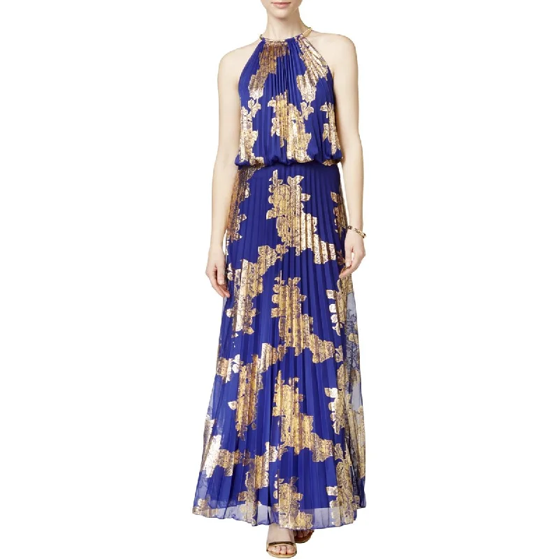 Soft Apparel Pieces Soft Apparel MSK Womens Petites Metallic Blouson Maxi Dress