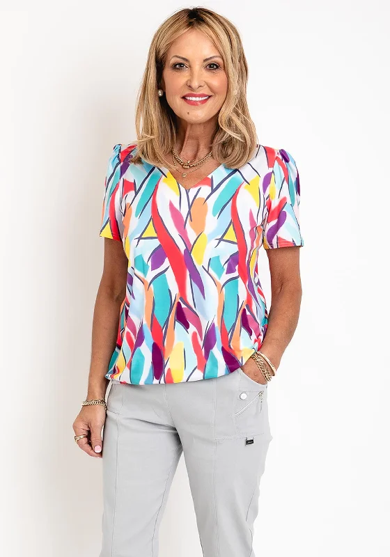 Smart Layered Looks Comfort-driven Style Leon Collection V Neck Printed Top, Multi-Coloured Smart Layered Looks Comfort-driven Style Leon Collection V Neck Printed Top, Multi-Coloured