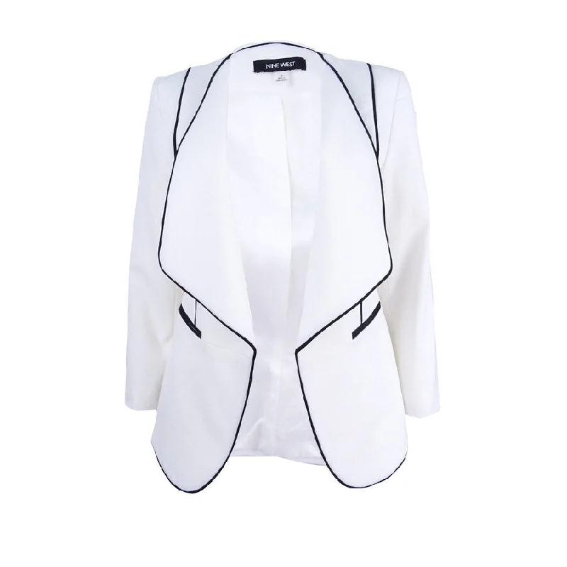 Soft-Fit Clothes Relaxed Outfits Nine West Women's Draped Piped Blazer