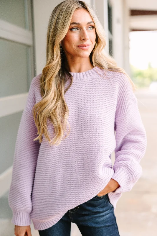 Comfortable Apparel Comfortable Textiles Find Your Joy Lilac Purple RIbbed Knit Sweater Comfortable Apparel Comfortable Textiles Find Your Joy Lilac Purple RIbbed Knit Sweater