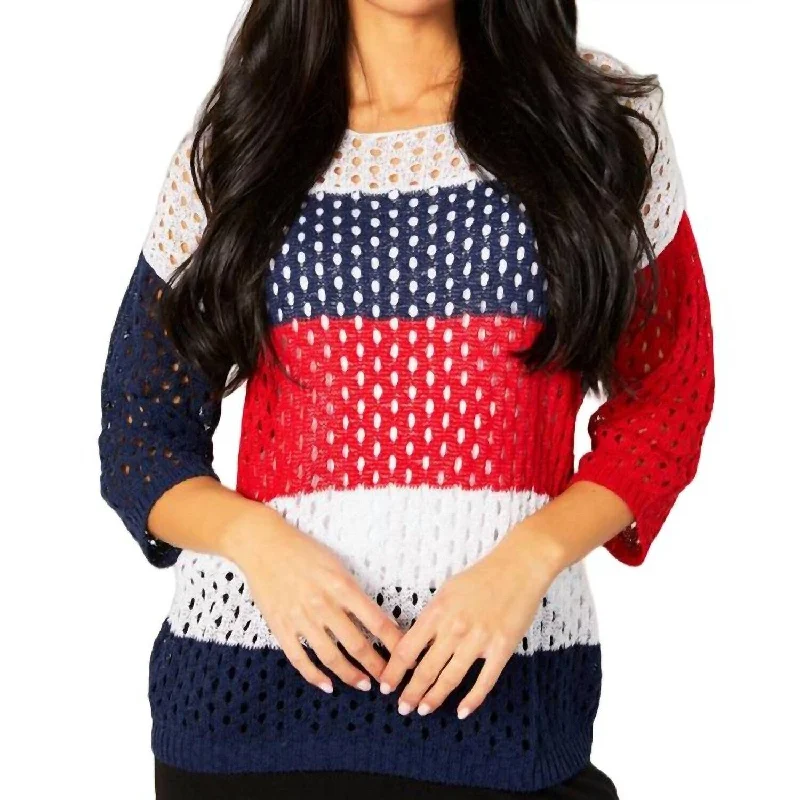 Everyday Comfort Wear Modern Comfort French Kyss - Crochet Striped Crew