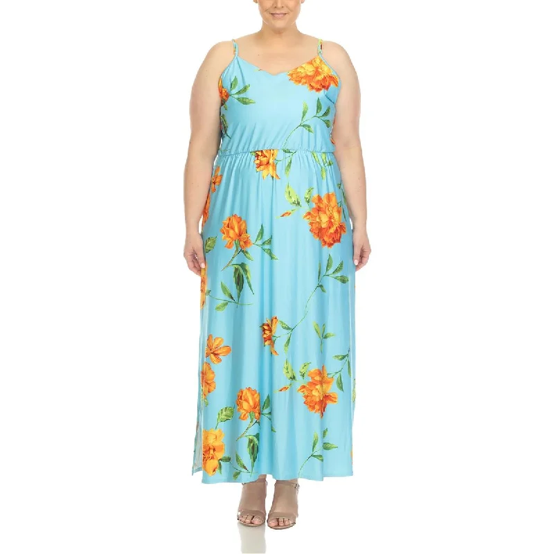 Budgeted Comfortable Wear Versatile Styles White Mark Womens Plus Side Slit Long Maxi Dress