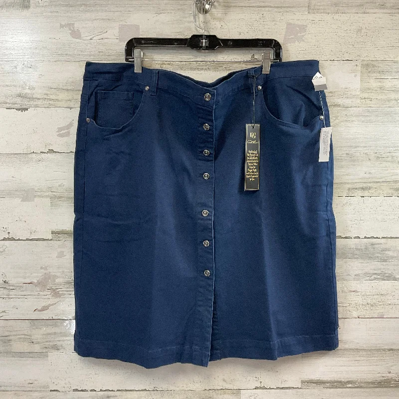 Modern Daywear Relaxed Fit Apparel Skirt Midi By Diane Gilman In Blue, Size: 3x