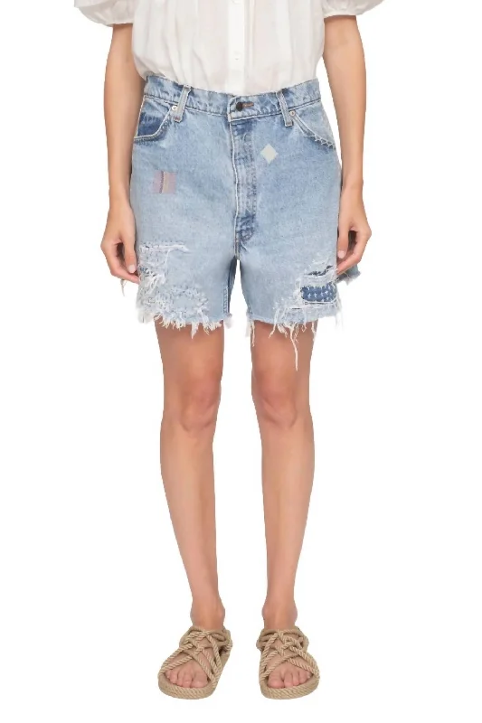 Soft Textured Wear Day-to-day Fashion Marion Denim Short In Blue