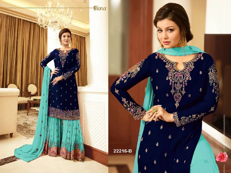 22216B Designer Georgette Sharara Suit