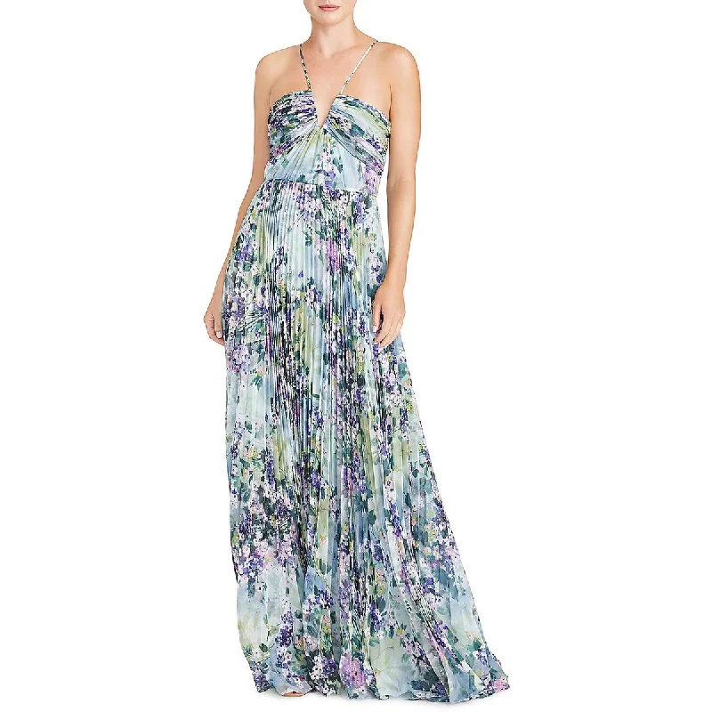 Soft-Fit Wear Everyday Chic ML Monique Lhuillier Womens Chiffon Floral Print Maxi Dress