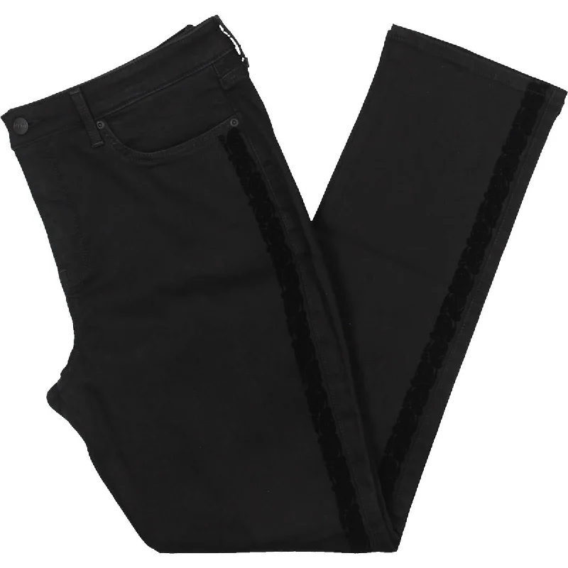 Versatile Outfits Comfortable Textiles Sheri Womens Velvet Trim High Rise Slim Jeans Versatile Outfits Comfortable Textiles Sheri Womens Velvet Trim High Rise Slim Jeans