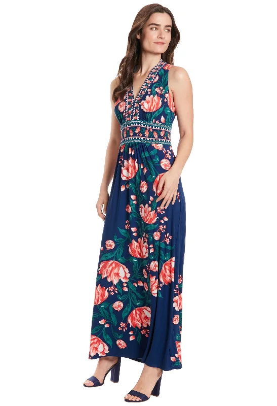 Practical Wear Pieces Day-to-day Fashion Floral Print Flowy Maxi Dress
