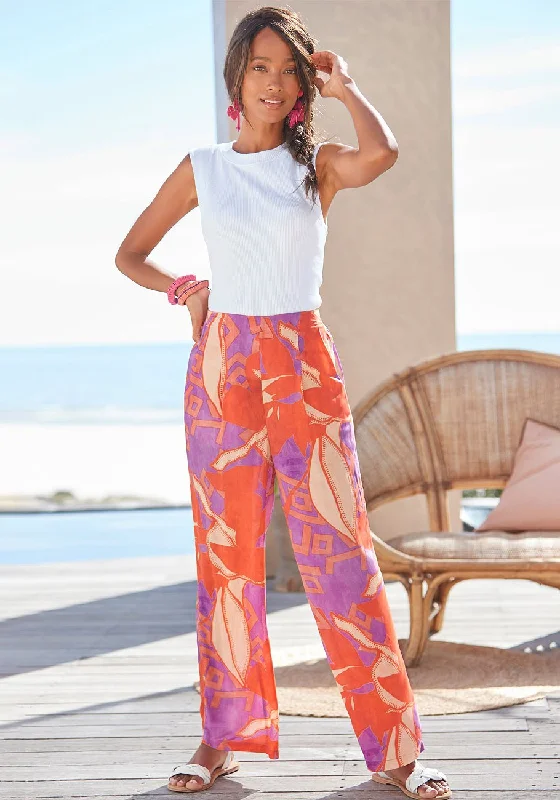 Trendy Warm Looks Casual Wardrobe LASCANA Women's Patterned High Waisted Pants