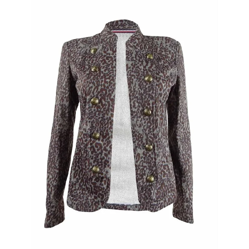 Affordable Comfort Styles Comfortable Textiles Tommy Hilfiger Women's Printed Button-Trim Jacket Affordable Comfort Styles Comfortable Textiles Tommy Hilfiger Women's Printed Button-Trim Jacket