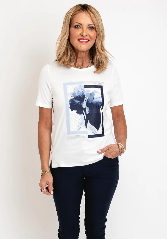 Cozy Street Looks Comfort Choices Anonymous Flower Graphic Print Top, Off White