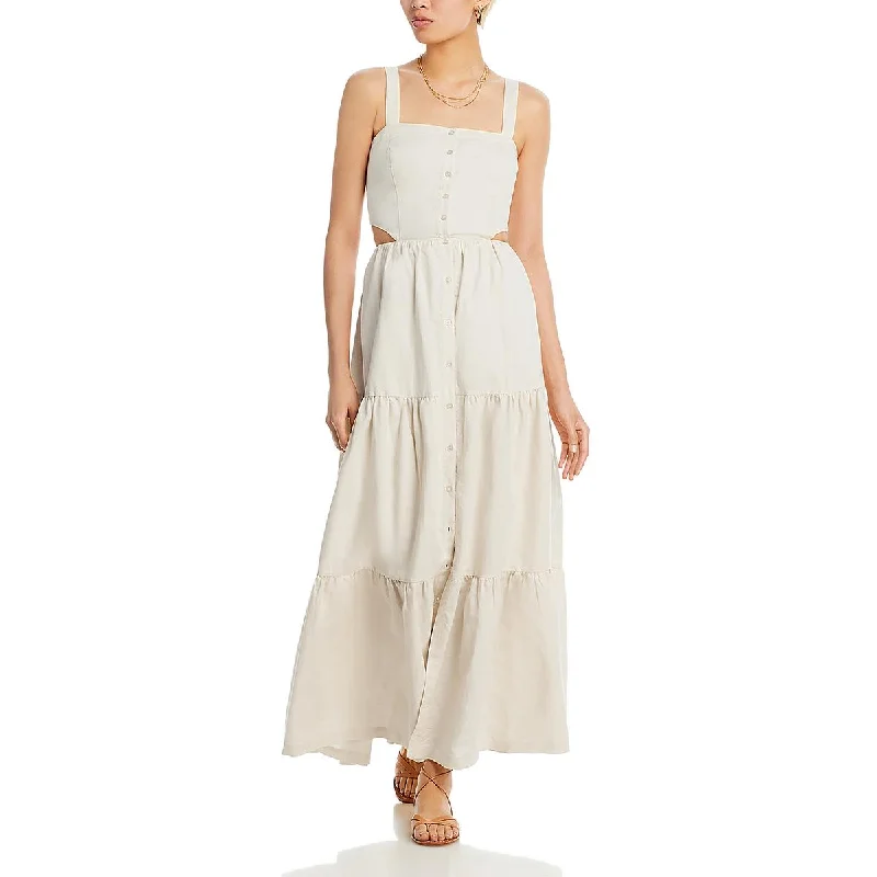 Street Comfortwear Minimal Layers Paige Womens Shadi Linen Blend Sleeveless Maxi Dress