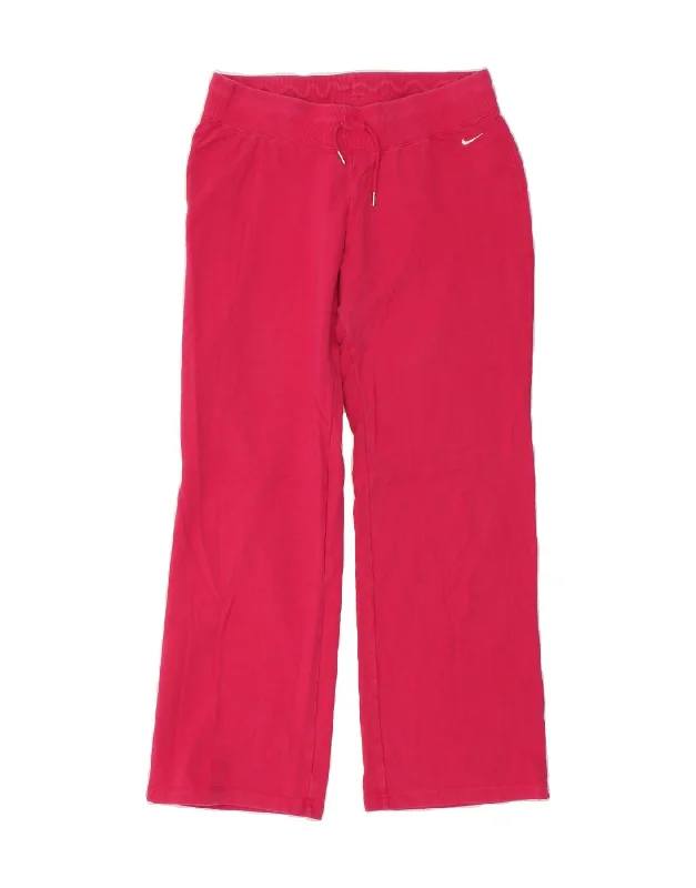 NIKE Womens Tracksuit Trousers UK 14 Large Pink Cotton