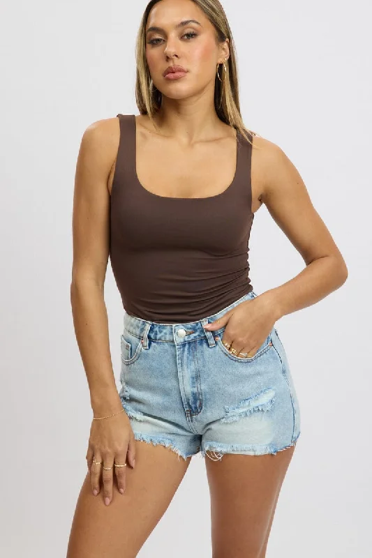 Trendy Warm Looks Cozy Styles Denim Relaxed Shorts High Rise