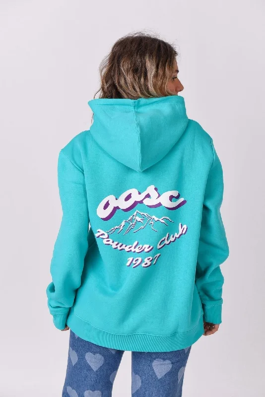 Everyday Comfort Wear Sleek Comfort Powder Club Hoodie - Aqua
