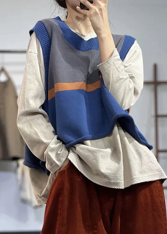 Cozy Fashion Styles Cool Layers Grey Cozy Patchwork Cotton Knit Waistcoat O Neck Summer Cozy Fashion Styles Cool Layers Grey Cozy Patchwork Cotton Knit Waistcoat O Neck Summer