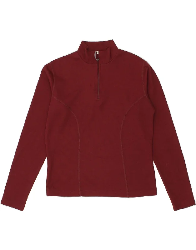 THE NORTH FACE Womens Zip Neck Pullover Tracksuit Top UK 10 Small Maroon